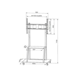 Techly | Porta TV mobile | TV, LED, LCD, PDP, 55-100 pollici, 150 kg,