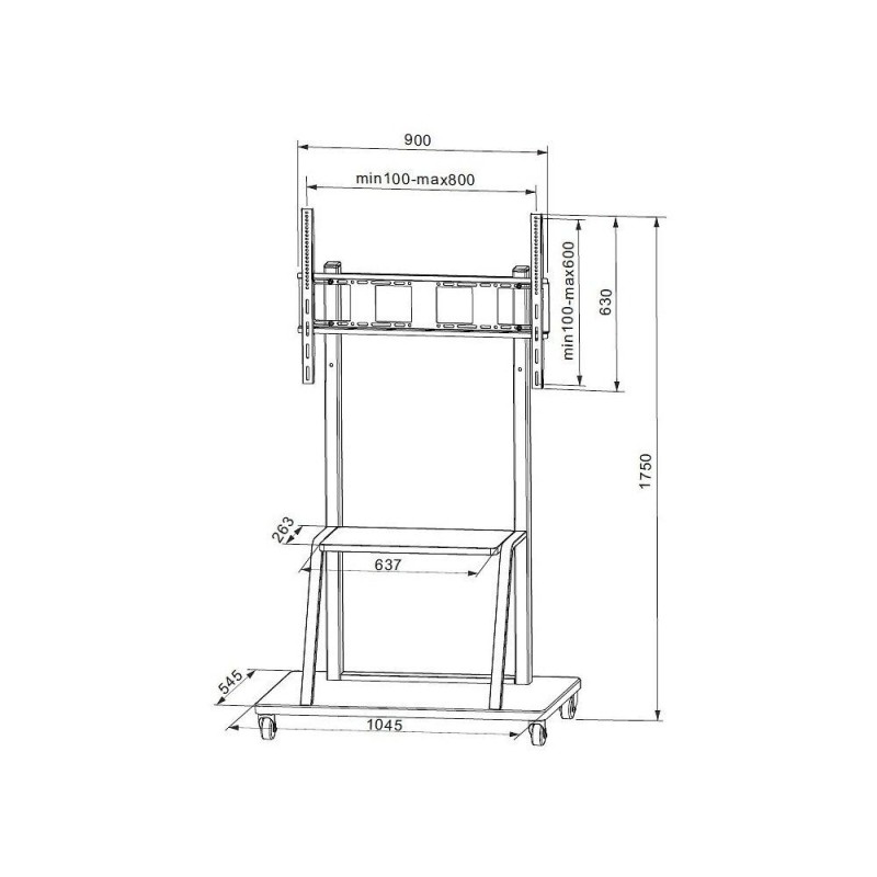 Techly | Porta TV mobile | TV, LED, LCD, PDP, 55-100 pollici, 150 kg,