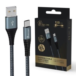 EXTRALINK SMART LIFE CABLE 15W, USB-A TO USB-C, 120CM, NYLON BRAIDED,