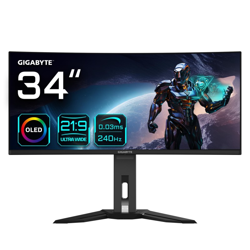 GIGABYTE Monitor da gioco curvo OLED WQHD MO34WQC2 da 34&rdquo; - 3440x14