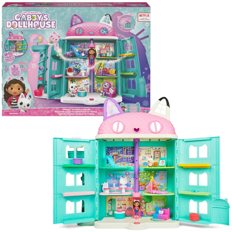 Gabby&#039;s Dollhouse , Playset casa delle bambole di Gabby, set con luci