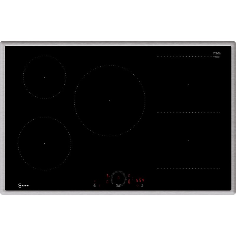 Neff T58SHW1L0 piano cottura Nero, Acciaio inox Da incasso 80 cm Pian