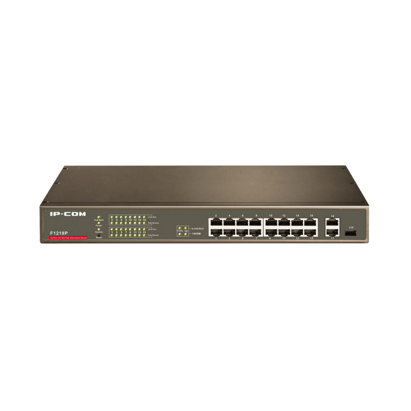 IP-COM F1218P 16-Port 10/100 PoE Web Smart Switch Managed L2