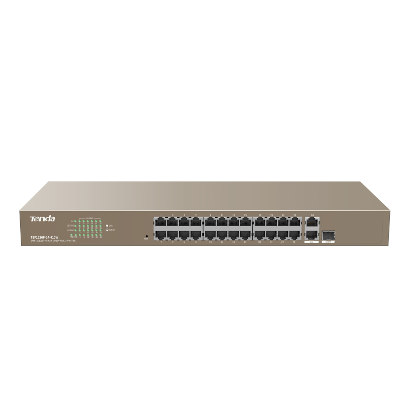 Switch PoE Web Smart 24 porte 10/100+2Gb+2SFP Combo 440W