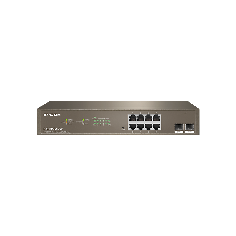 SWITCH IP-COM G3310P-8-150W 8P GIGABIT + 2SFP Cloud Managed Max PoE p