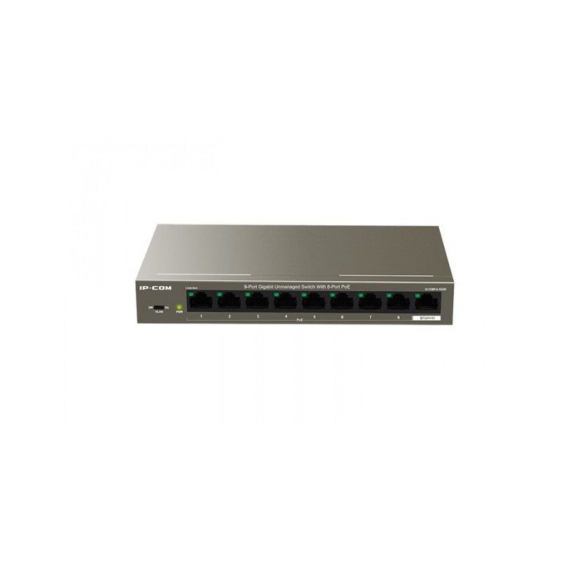 Switch 9 porte Gbit con 8 porte PoE+ IP-COM IC-G1109P-8-102W