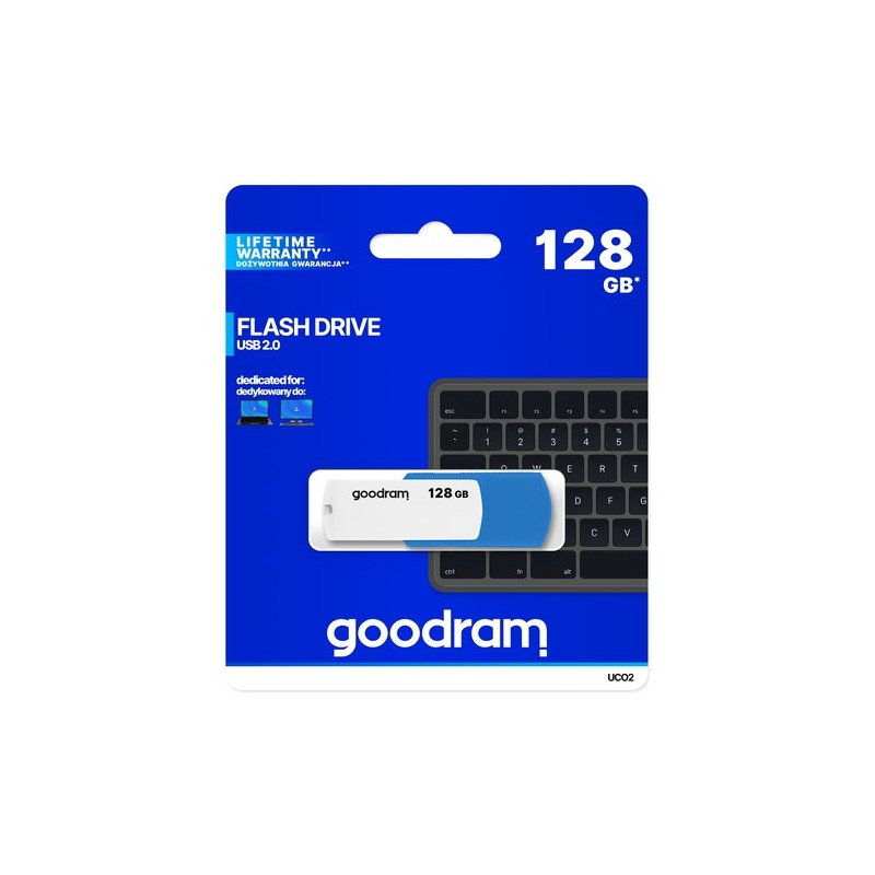 Goodram UCO2 unità flash USB 128 GB USB tipo A 20 Blu Bianco