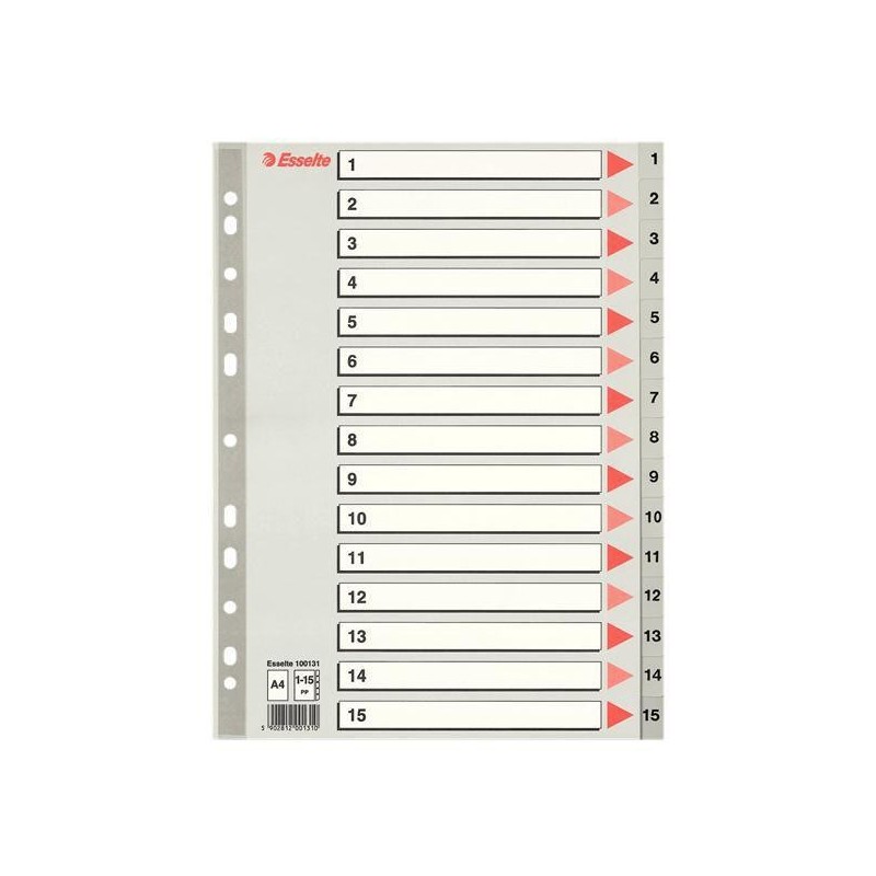 Registro PP A4 1-15 Grigio