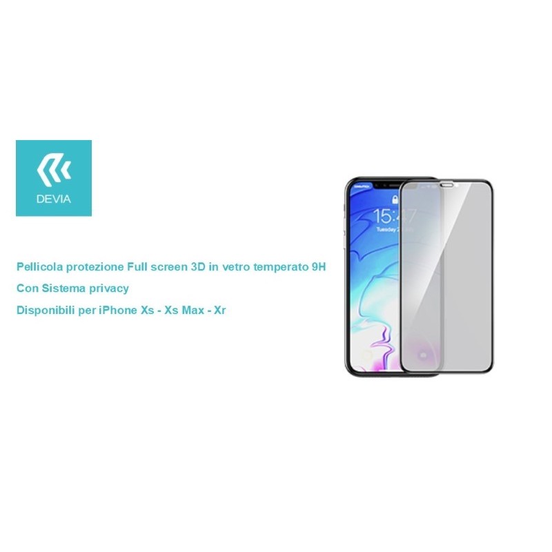 Pellicola Full 3D vetro temperato Privacy per iPhone Xs 58