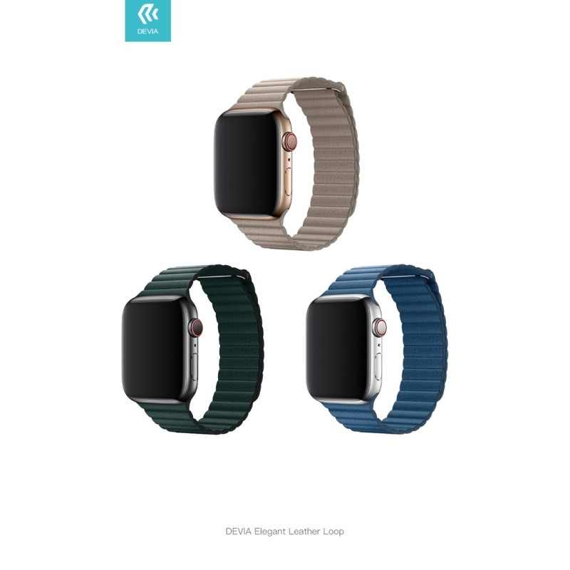 Cinturino Apple Watch serie 44mm Elegant Leather Forest Gr