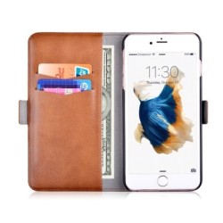 Custodia in Pelle con Portadocumenti per iPhone 6S/6 Marrone