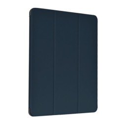 Cover iPad Pro 129 2021 in pelle con supporto pencil Blu