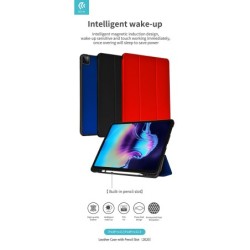 Cover in pelle con supporto pencil per iPad 11 Pro 2020 Nera