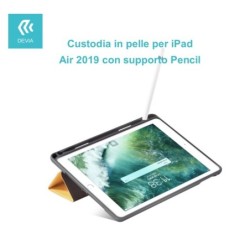 Custodia in pelle per iPad Air 2019 con supporto Pencil Blu