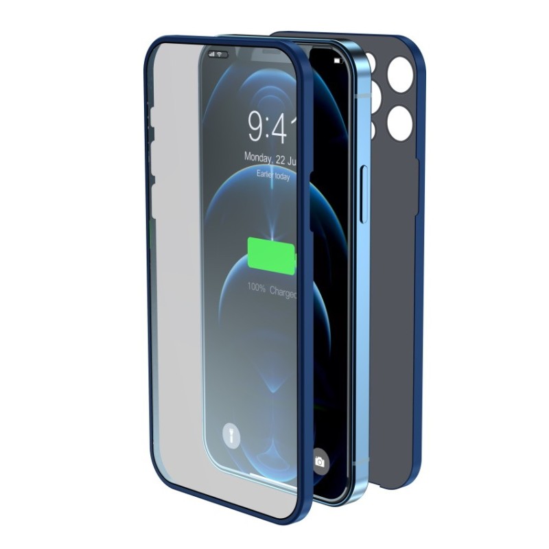 Cover Vetro Totale protezione per iPhone 12 Pro Max Blu