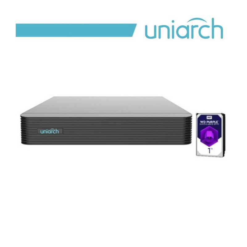 NVR Uniarch 4 Canali 8 Megapixel 4 Porte PoE1 HardDisk 1TB