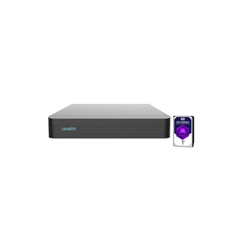 NVR Uniarch 4 Canali 8 Megapixel senza Poe1 HardDisk 1TB