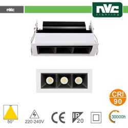 Incasso Multi lampada - 3X3W 530LM 4000K 50Â° 90CRI