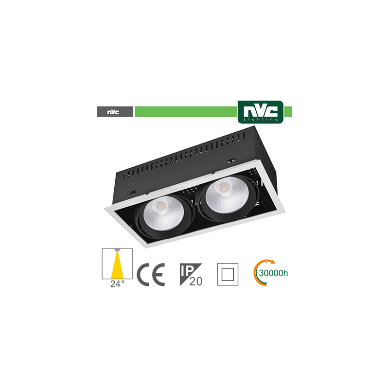 Incasso Multi lampada - 48w2x24w 3000k 3500lm24Â° CRI90