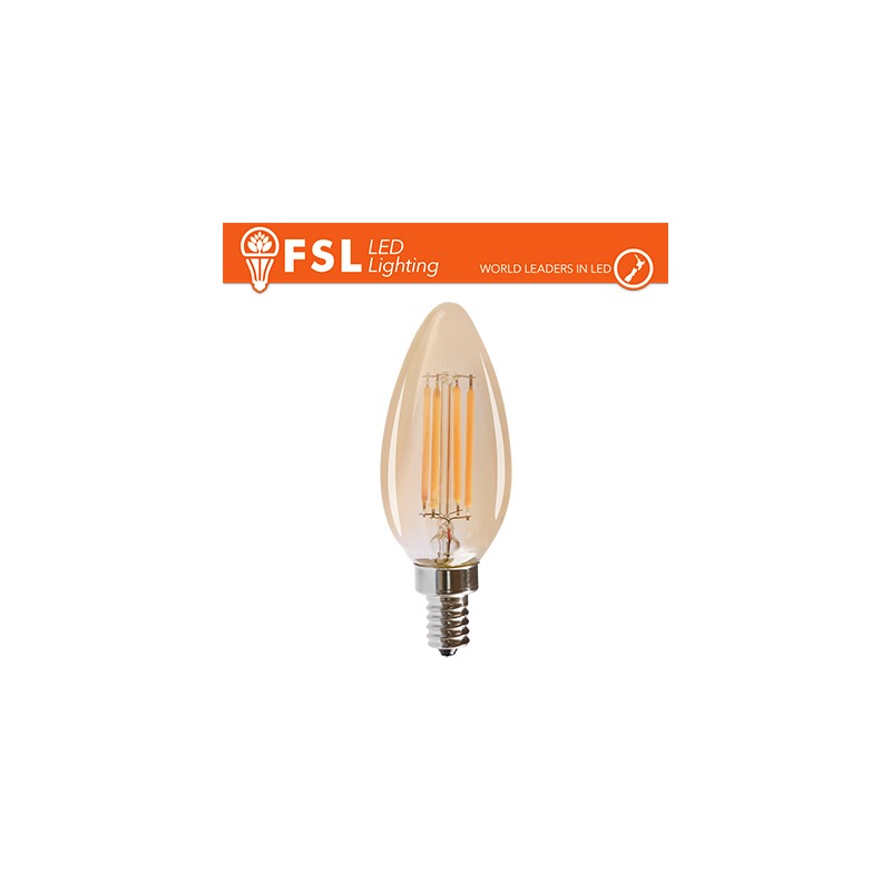 Lampada Oliva Filamento Ambra - 4W 2200K E14 330LM