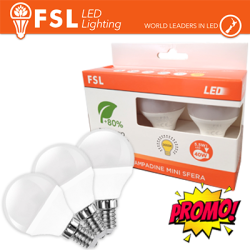 Lampada Mini Sfera E14 Confezione PROMO 3PACK - 6W 4000K