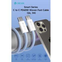 Cavo carica rapida PD in Nylon da Tipo-C a Tipo-C 60W 1Mt