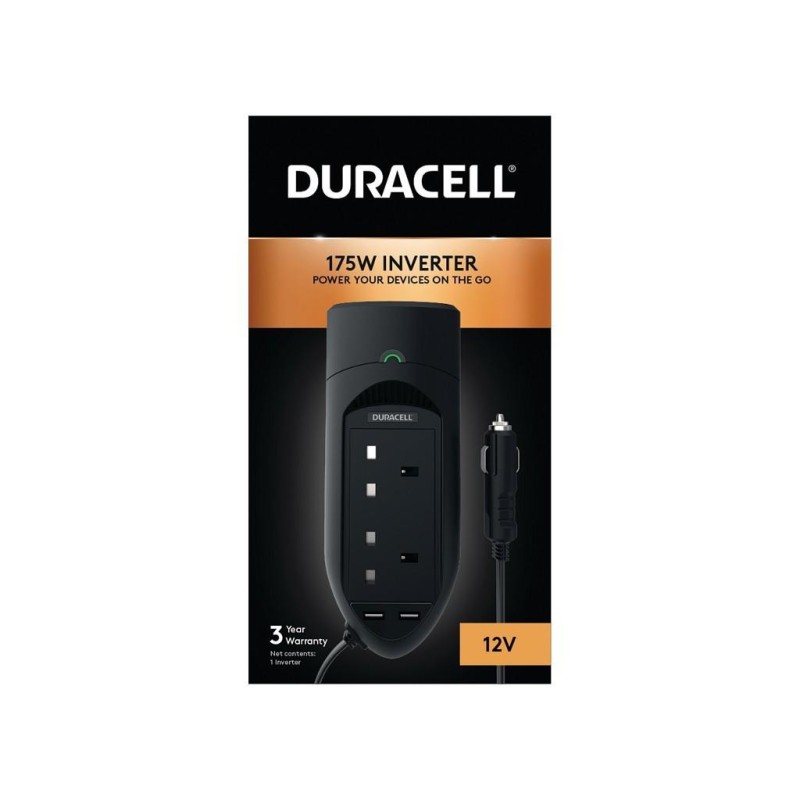 Duracell 175W Twin UK Socket Inverter