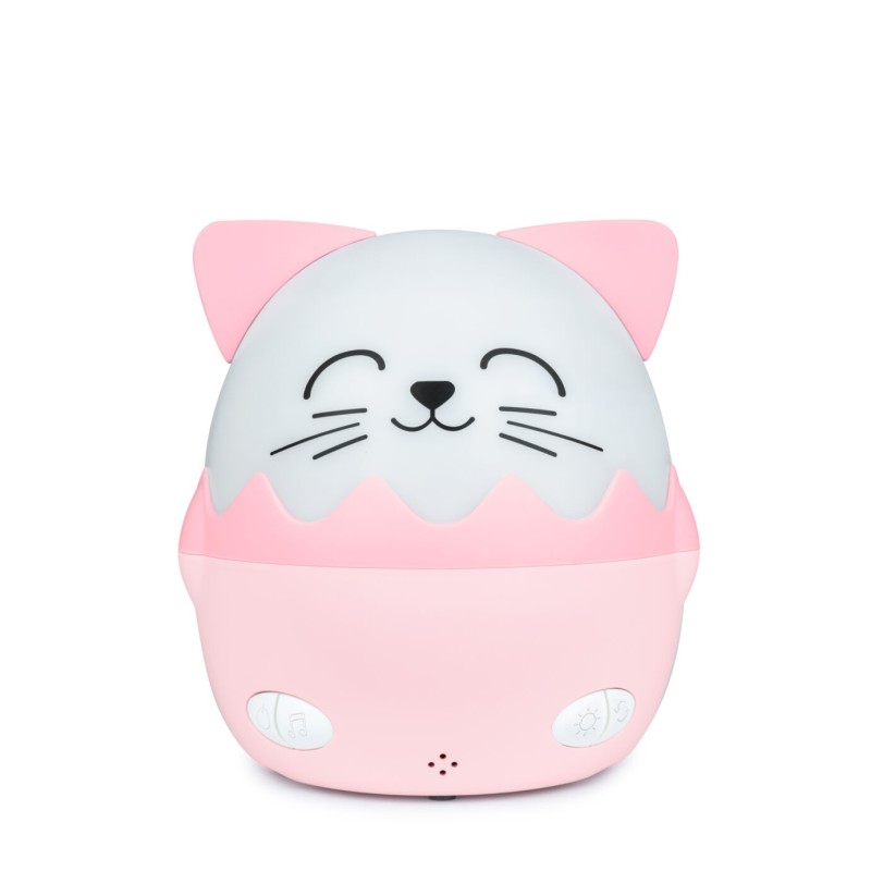 LUCE NOTTURNA ROSA A FORMA DI GATTO BIGBEN KIDS CON PROIEZIONE A 360 E MUSICA WIRELESS NLPKIDSCAT