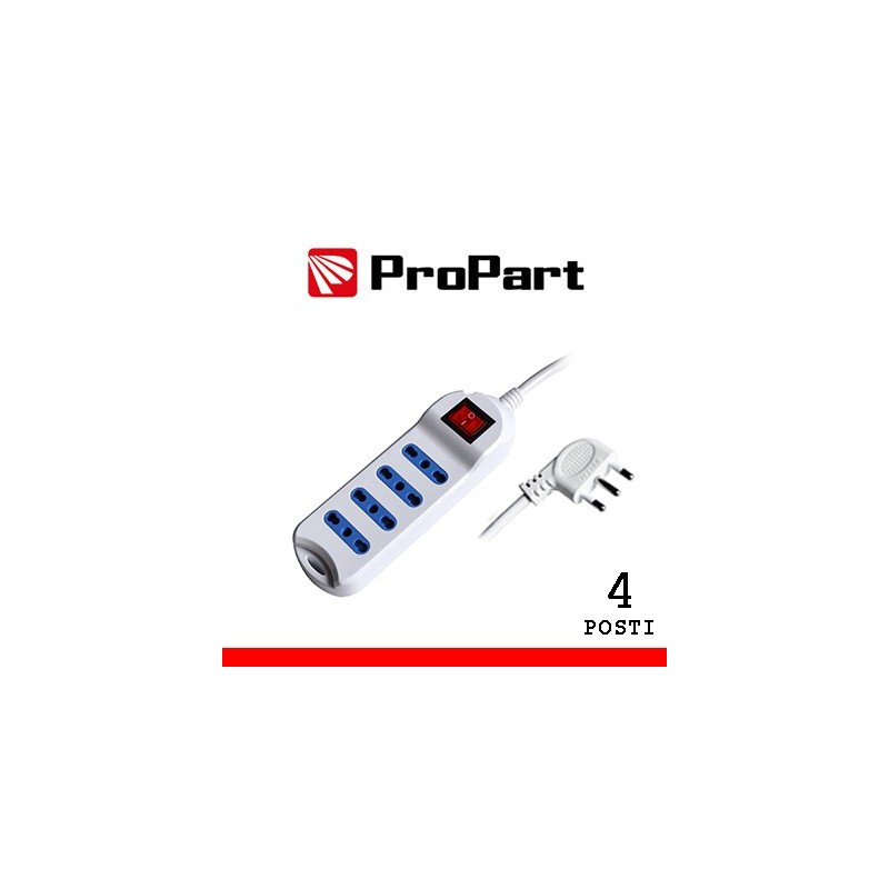 Multipresa 4pos bipasso spina16A +interr