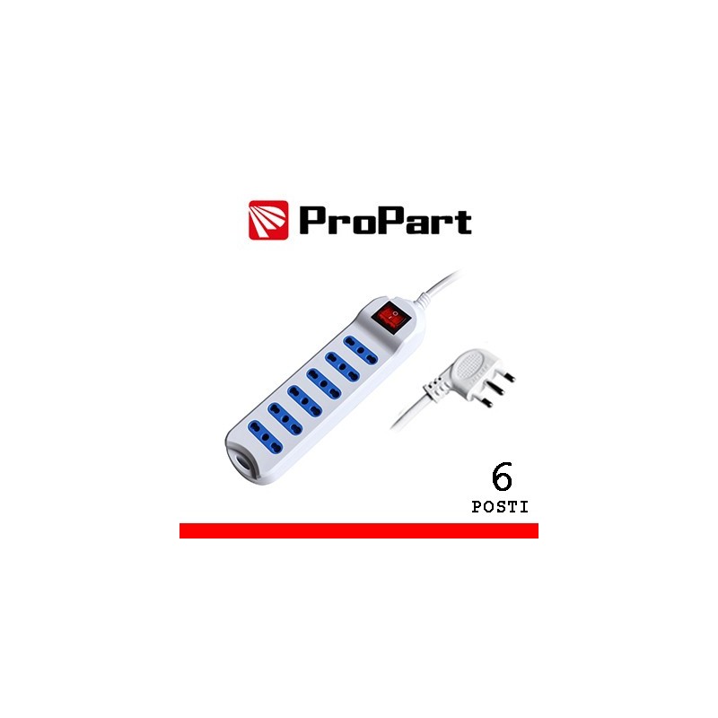 Multipresa 6pos bipasso spina16A +interr