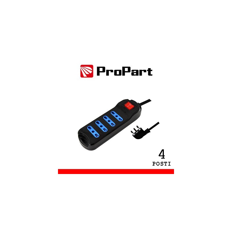 Multipresa 4pos bipasso spina16A +interr nera