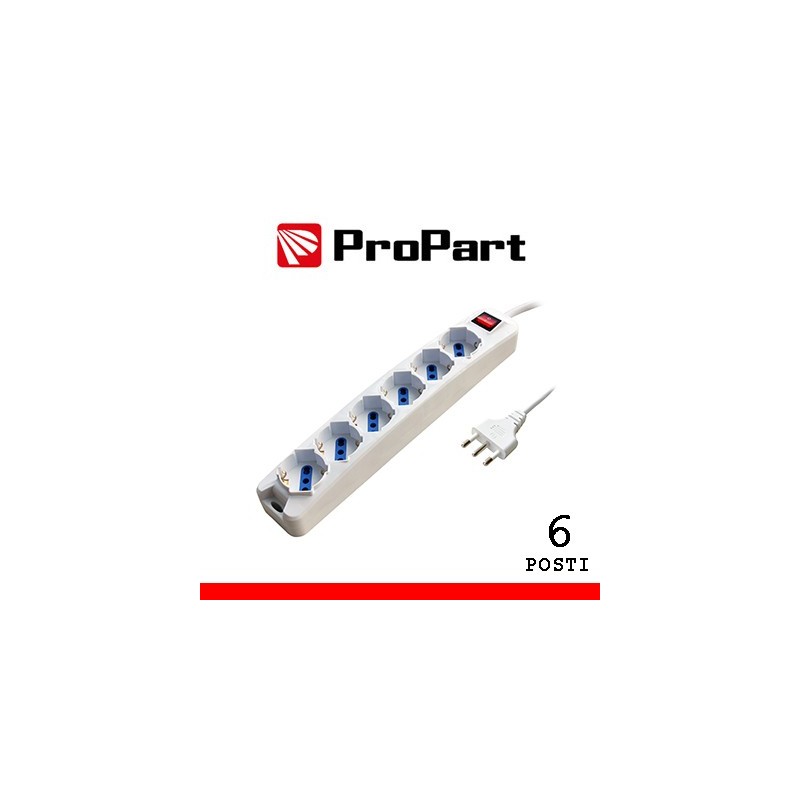 Multipresa 6pos bipasso/schuko spina16A +inter 3m