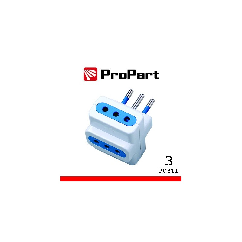 Adattatore 3pos 10A spina10A polybag