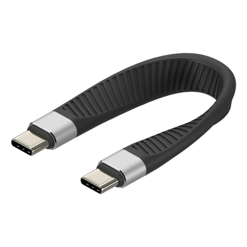 Techly ICOC-USBC-FL-U4 cavo USB 0,124 m USB4 Gen 2x2 Nero