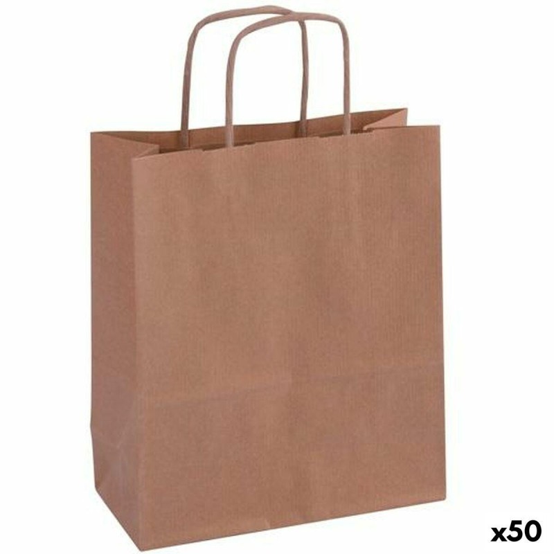 Borse Apli Kraft Carta Marrone 50 Pezzi 120 g/m&Acirc;&sup2; 18 x 8 x 21 cm