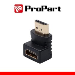 Adattatore Spina HDMI 19PIN â Presa HDMI 19PIN 90Â° dorat