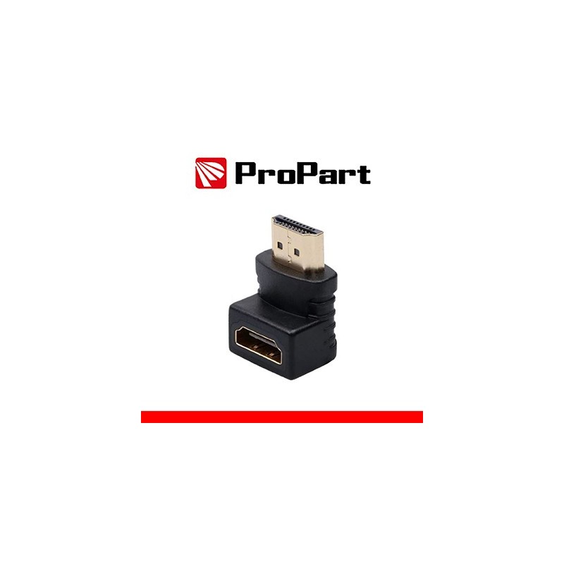 Adattatore Spina HDMI 19PIN â Presa HDMI 19PIN 90Â° dorat