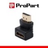 Adattatore Spina HDMI 19PIN â Presa HDMI 19PIN 90Â° dorat