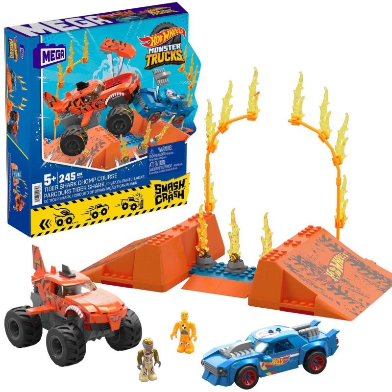 Kit di costruzione Hot Wheels Mega Construx - Smash &amp; Crash Shark Rac