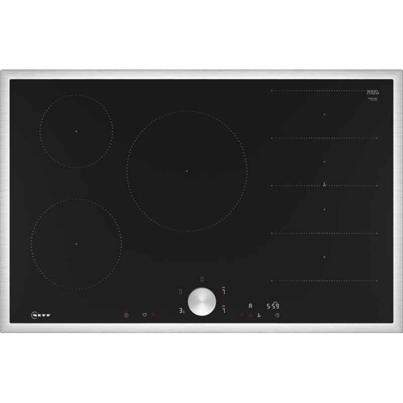 Neff T68STV4L0 piano cottura Nero, Acciaio inox Da incasso 80 cm Pian