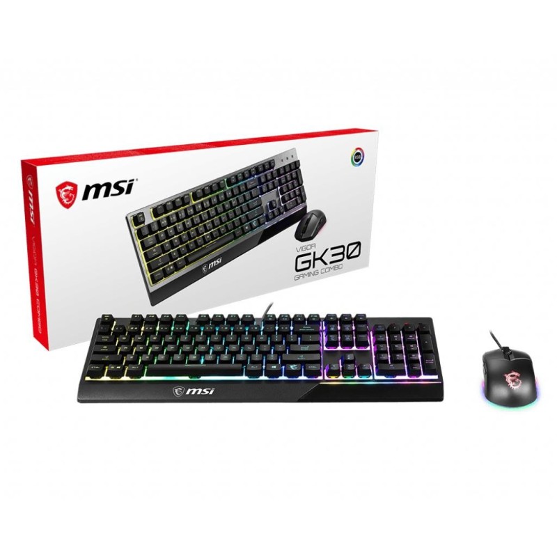 MSI Vigor GK30 Combo tastiera Mouse incluso USB QWERTY Inglese britan