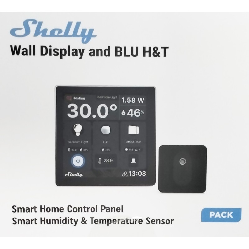 Shelly Wall Display+Sensore H&amp;T - Pannello con Display touch