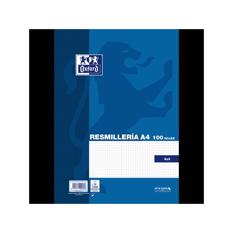 Oxford School Classic A4 Resmilleria 4x4 100 fogli - Quaderno formato