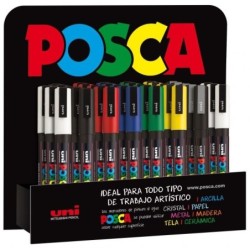 Uni Posca Marcatore di Pittura a Base di Acqua - PC-3M/3D Espositore 