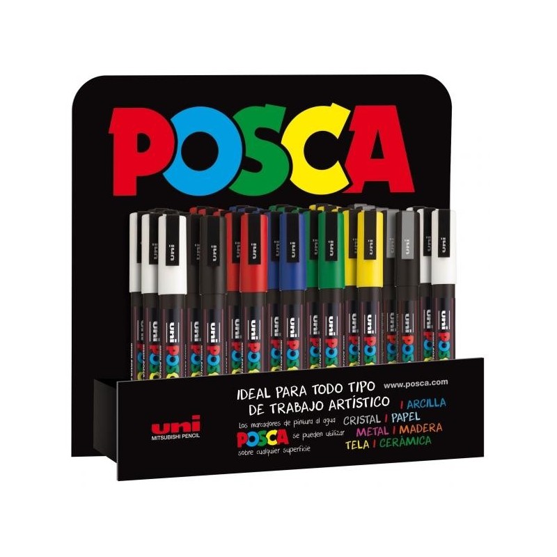 Uni Posca Marcatore di Pittura a Base di Acqua - PC-3M/3D Espositore 