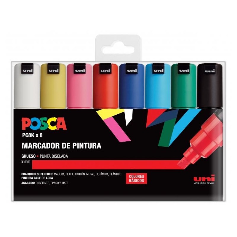 Uni Posca Marcatore per Pittura a Base di Acqua - PC-8K/8C Scatola Ba