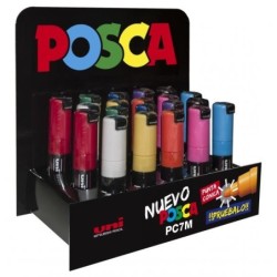 Uni Posca Marcatore di pittura a base d&#039;acqua - PC-7M/20P Espositore 