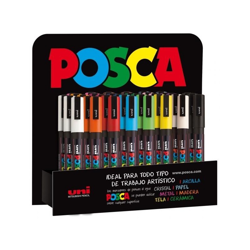 Uni Posca Marcatore di vernice a base d&#039;acqua - PC-3M/3D Espositore a