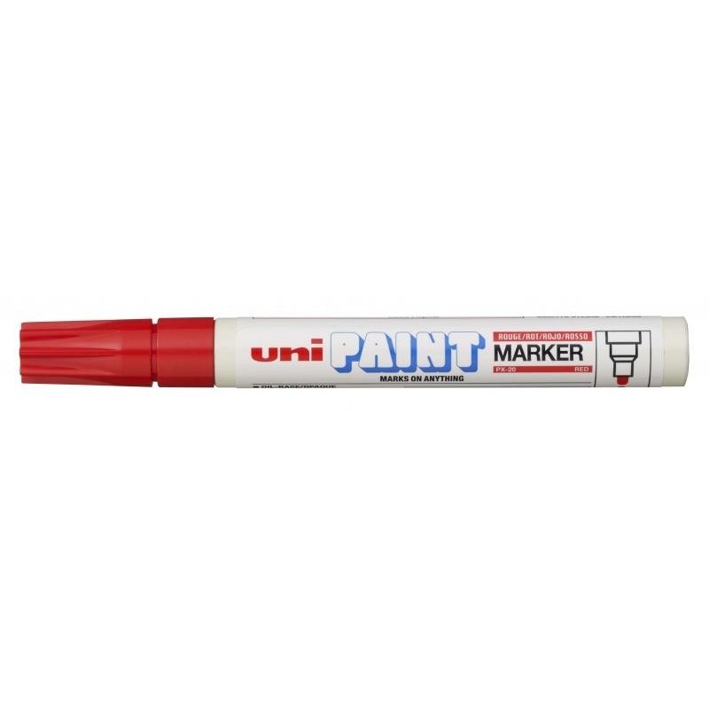 Uni Paint Marker - Marcatore per vernice -PX-20 (L) Rosso 2,2-2,8 mm