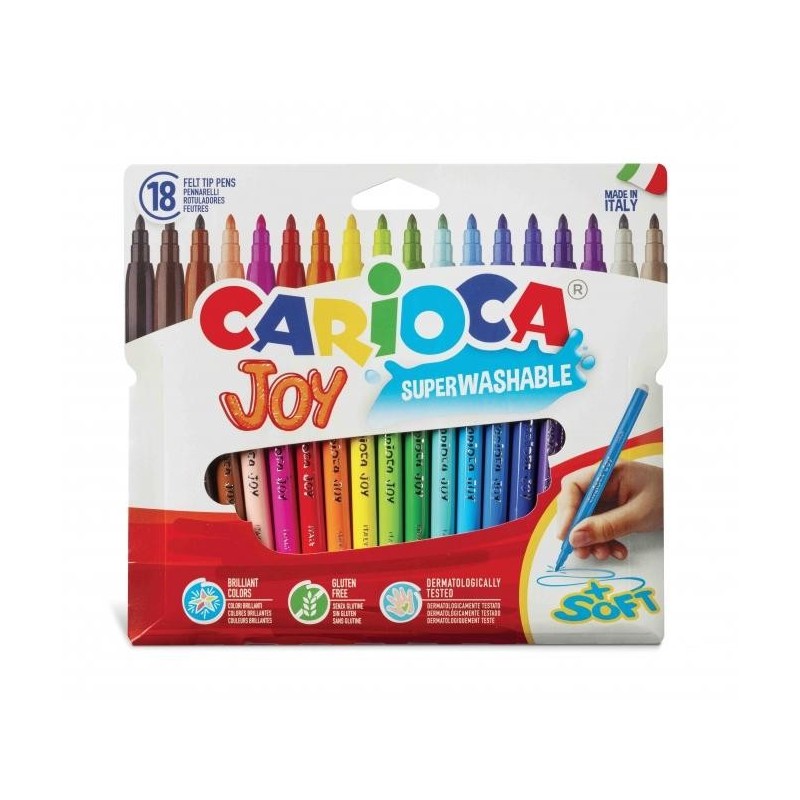 Carioca Joy Pack da 18 pennarelli - Inchiostro Superlavabile - Punta 